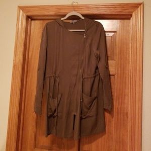 Shop Ruche On the Town jacket in olive green